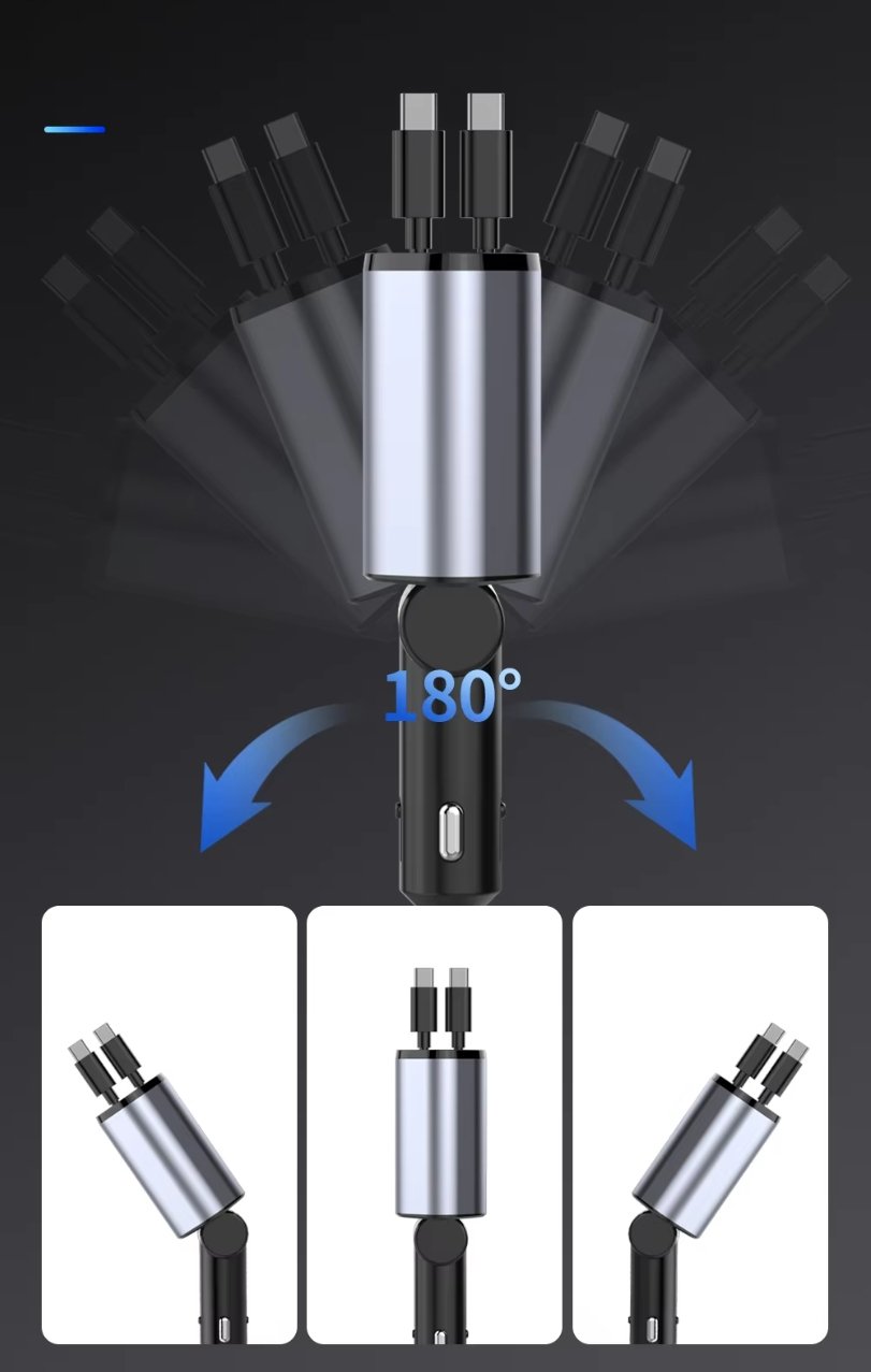 4-in-1 USB-C Car Charger with Dual Fast Ports - Code: CMH-01