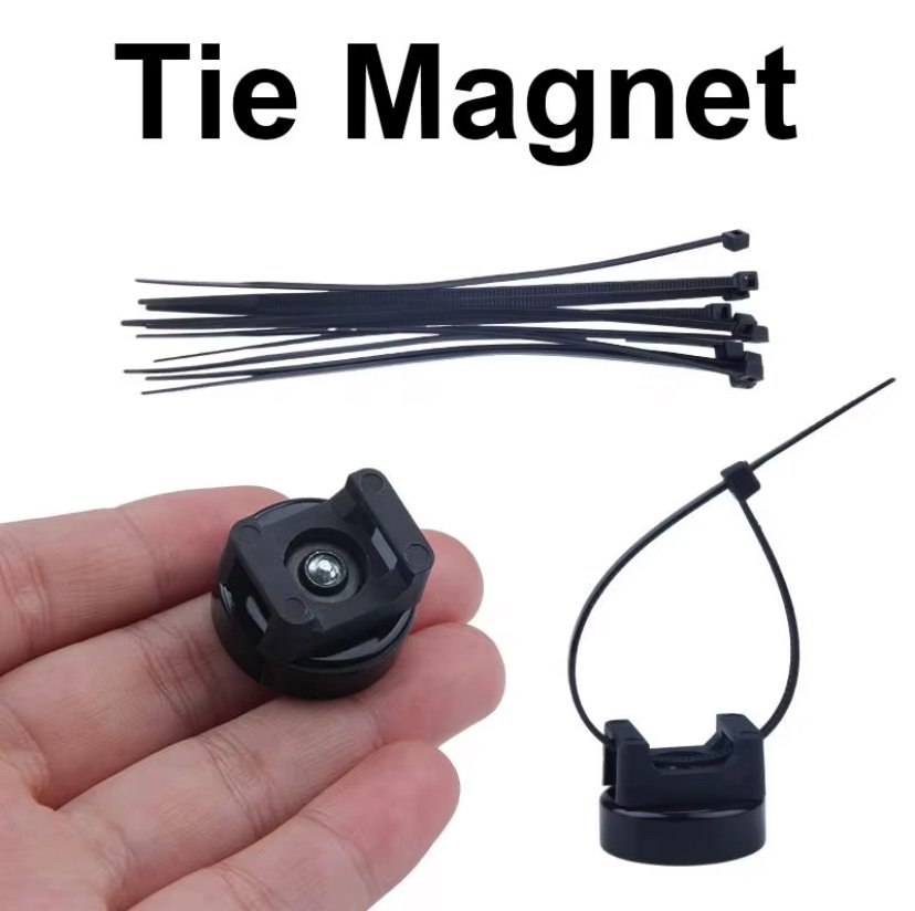 Magnetic Zip Tie Mount – Heavy-Duty, Reusable & 360° Rotating